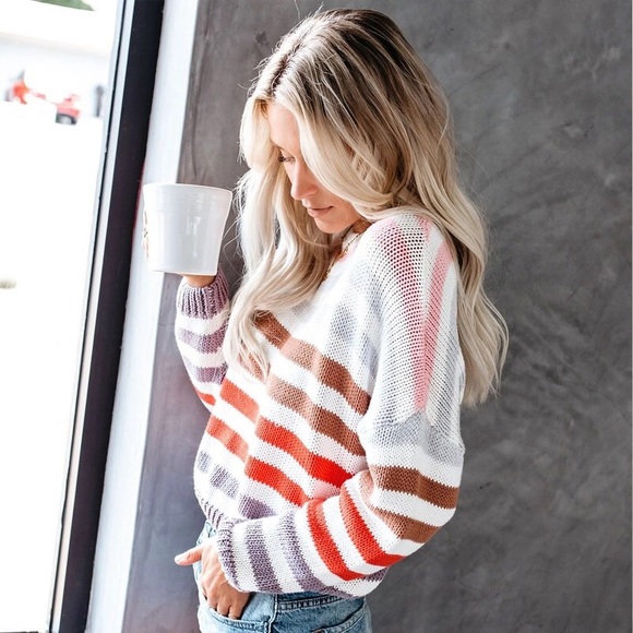 Zaylee Striped Oversized Sweater - Picture 7 of 8